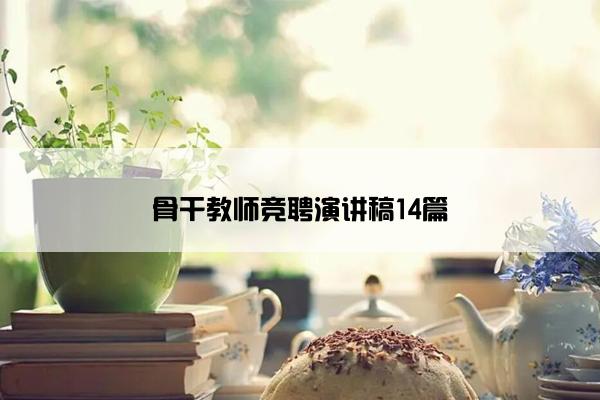 骨干教师竞聘演讲稿14篇