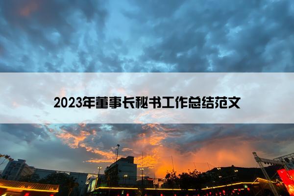 2023年董事长秘书工作总结范文