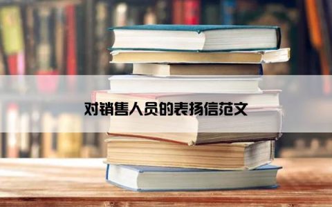 对销售人员的表扬信范文
