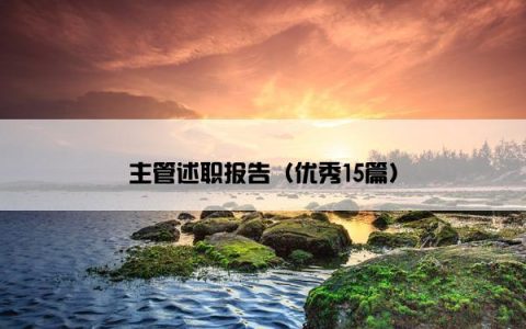 主管述职报告（优秀15篇）