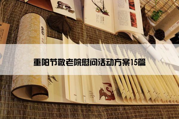 重阳节敬老院慰问活动方案15篇