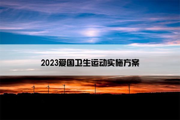 2023爱国卫生运动实施方案