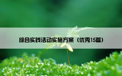 综合实践活动实施方案（优秀15篇）