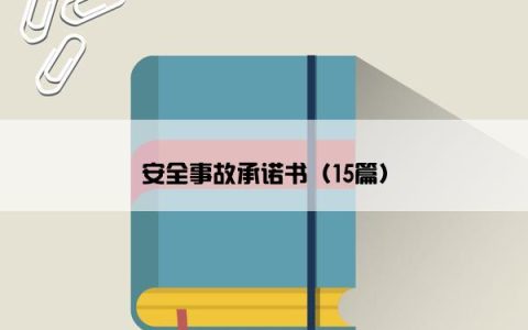 安全事故承诺书（15篇）