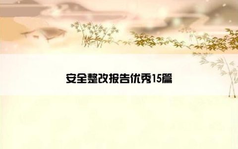 安全整改报告优秀15篇