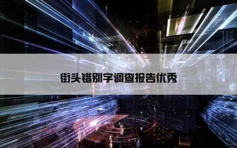 街头错别字调查报告优秀