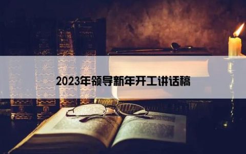 2023年领导新年开工讲话稿