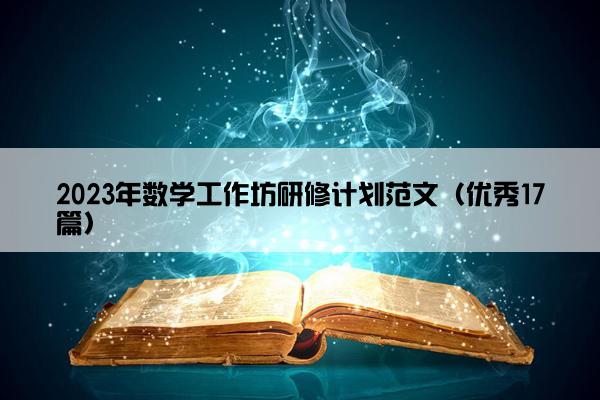 2023年数学工作坊研修计划范文（优秀17篇）