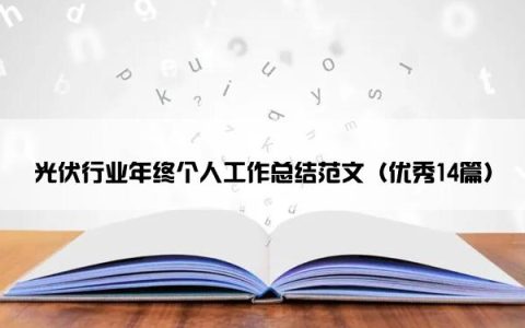 光伏行业年终个人工作总结范文（优秀14篇）