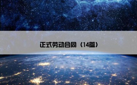 正式劳动合同（14篇）