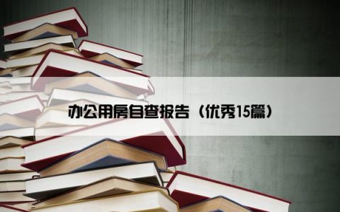 办公用房自查报告（优秀15篇）