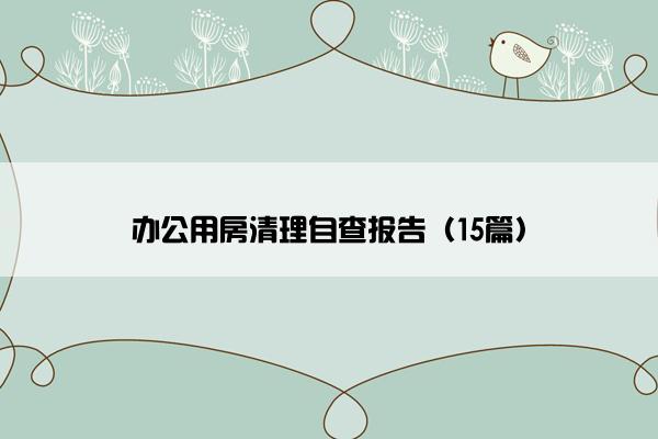 办公用房清理自查报告（15篇）