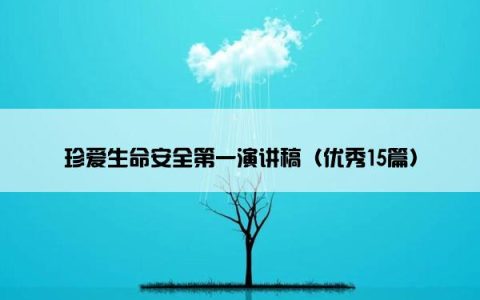 珍爱生命安全第一演讲稿（优秀15篇）