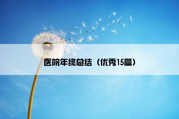 医院年终总结（优秀15篇）