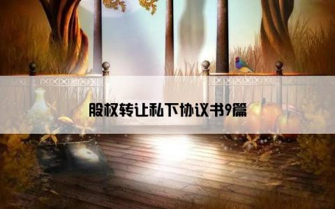 股权转让私下协议书9篇