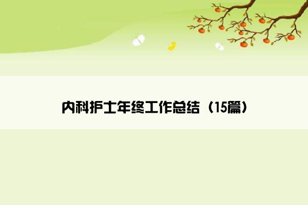 内科护士年终工作总结（15篇）