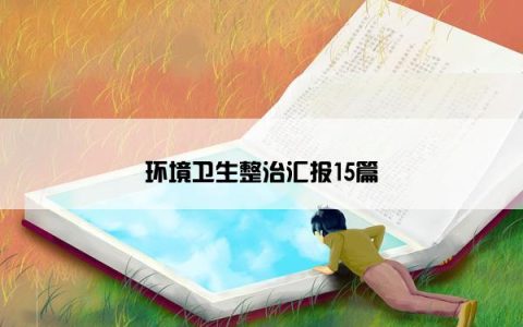 环境卫生整治汇报15篇