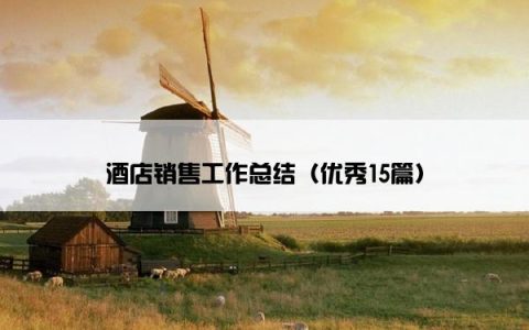 酒店销售工作总结（优秀15篇）