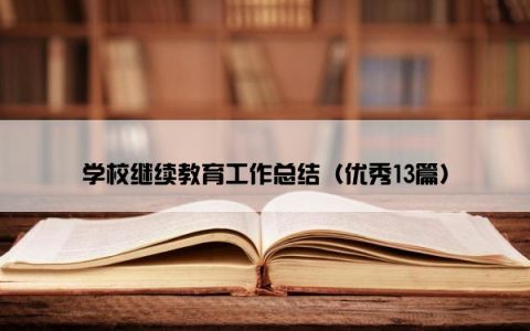 学校继续教育工作总结（优秀13篇）