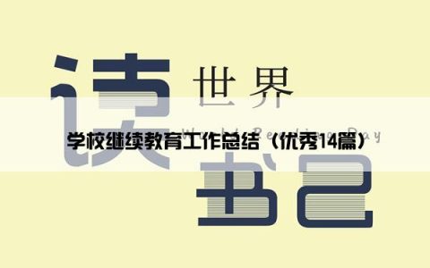 学校继续教育工作总结（优秀14篇）