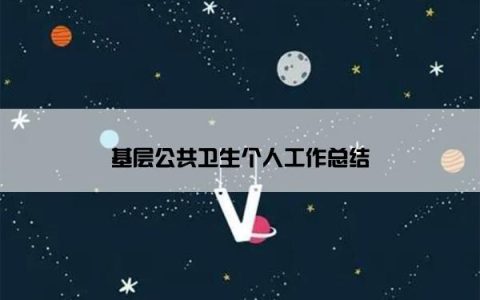 基层公共卫生个人工作总结