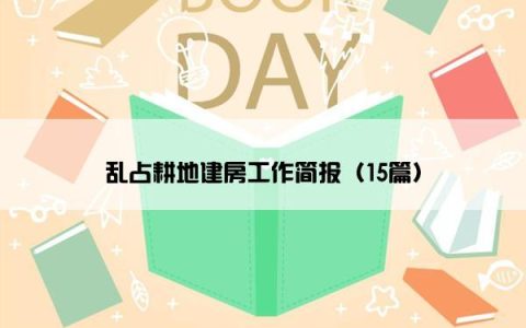 乱占耕地建房工作简报（15篇）