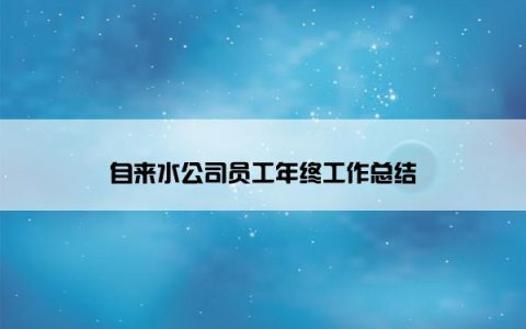 自来水公司员工年终工作总结