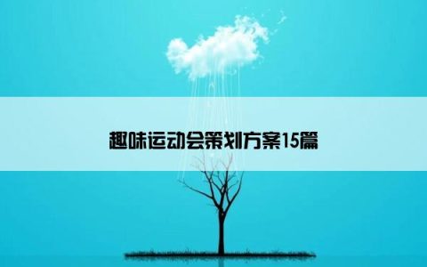 趣味运动会策划方案15篇