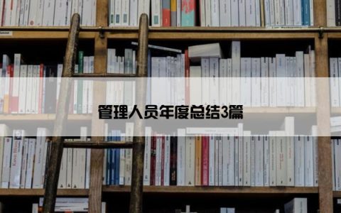 管理人员年度总结3篇