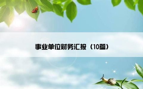 事业单位财务汇报（10篇）