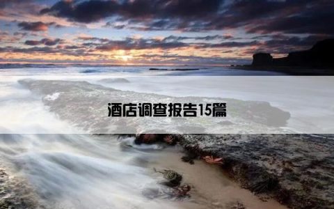 酒店调查报告15篇