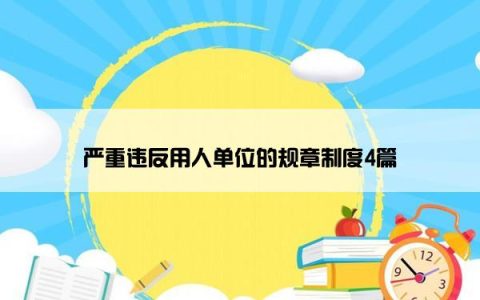 严重违反用人单位的规章制度4篇