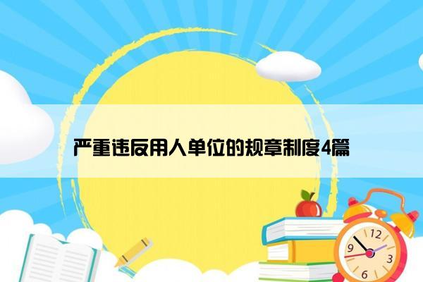 严重违反用人单位的规章制度4篇