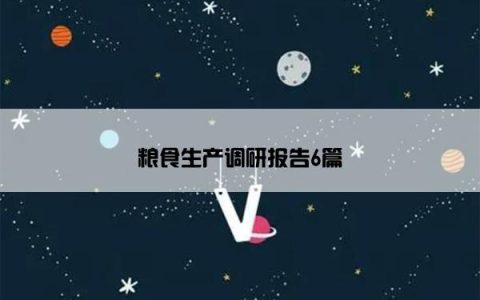 粮食生产调研报告6篇