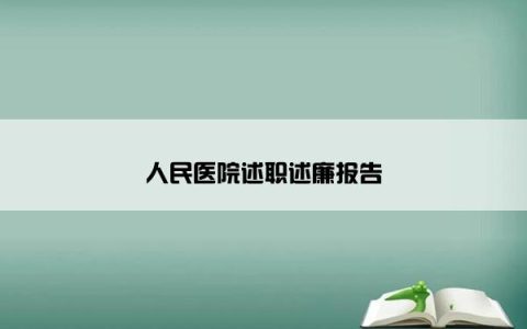 人民医院述职述廉报告