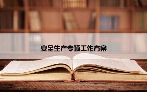 安全生产专项工作方案