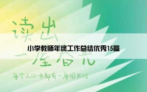 小学教师年终工作总结优秀15篇