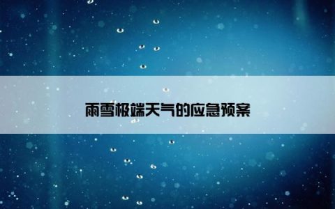 雨雪极端天气的应急预案