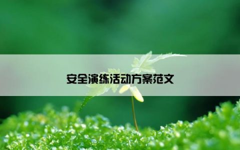 安全演练活动方案范文