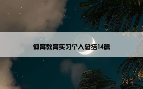 体育教育实习个人总结14篇