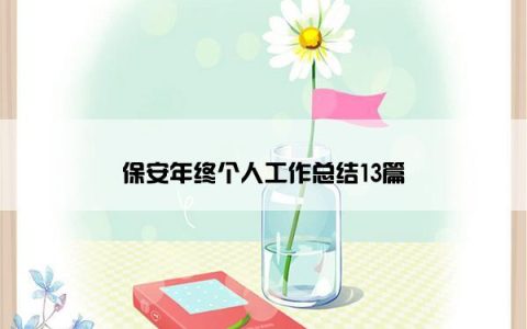 保安年终个人工作总结13篇