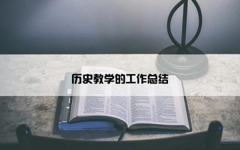 历史教学的工作总结