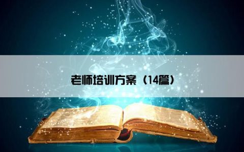 老师培训方案（14篇）