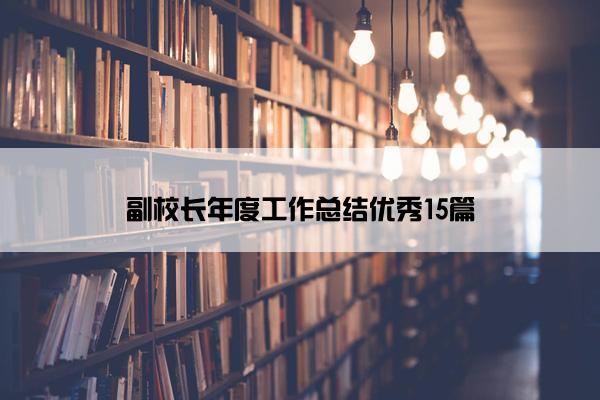 副校长年度工作总结优秀15篇