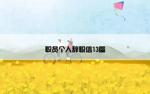 职员个人辞职信13篇