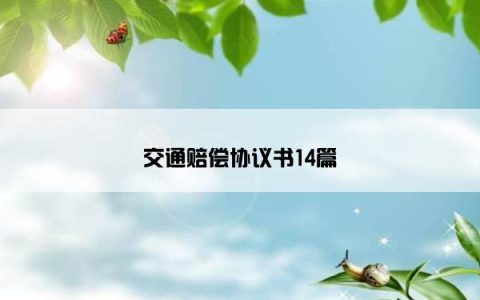 交通赔偿协议书14篇
