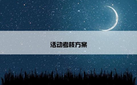 活动考核方案