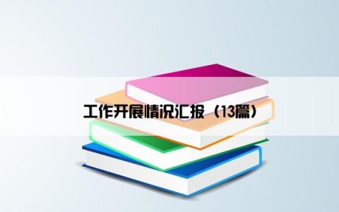工作开展情况汇报（13篇）