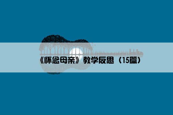 《怀念母亲》教学反思（15篇）