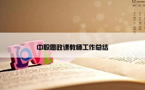 中职思政课教师工作总结